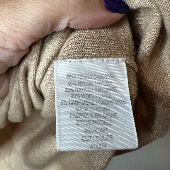 Joie TurtleNeck Sweater‎ Womens M Brown Cashmere Wool Blend Luxury Neutral Soft - Picture 7 of 12